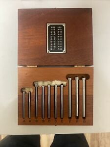 Brown &amp; Sharpe Precision 10pc Angle Block Gauge A-G Set Orig. Wood Case
