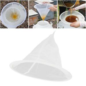 Funnel-shaped Mesh Honey Strainer Net Filter Cloth Garden Supply White