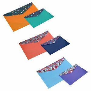 FILE HOLDER BAG ENVELOPE CARD COUPON HOLDER BUTTON SNAP CLOSURE 2-CT PACK
