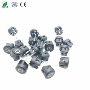 12V Power Symbol Momentary Latching Computer Case SPST Switches Push Button Swit