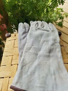 Welding gloves machine shop gloves leather - one pair