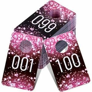 Live Plastic Number Tags Consecutive Live Number Tag, Reusable Normal 100 Pink