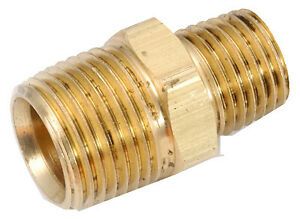 756123-0806 Pipe Fittings, Hex Reducing Nipple, Lead-Free Brass, 1/2 x 3/8-In. -