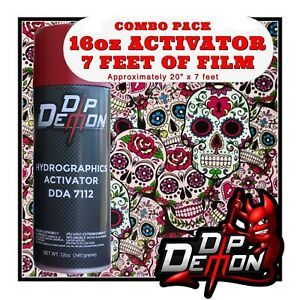 16oz hydrographic film / activator Sugar Skulls hydro dip dipping wizard