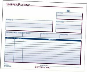 Shipper and Packing Slip Unit Set, 8.5 x 7.44 Inch, 3-Part, Carbonless, 100