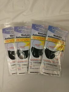 4 Pack Breathe Healthy Honeycomb Black Mask - Asthma/Allergy Air Filtering