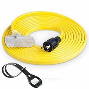 Yodotek 25FT Heavy Duty Generator Extension CordNEMA L5-30P/Three 5-15R