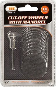 IIT 80510 Cut-Off Wheels with Mandrel, 10-Piece
