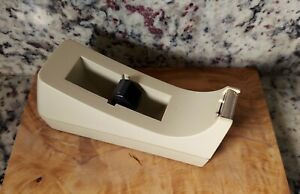 Vintage Scotch Tape C 38 Desk Dispenser with Weighted Bottom / Beige Color