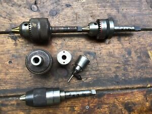 miscellaneous group of MT #2 drill chucks and adapters