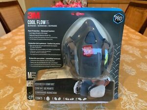 3M PRO Cool Flow Respirator  Size MEDIUM New Sealed Exp 2/2025