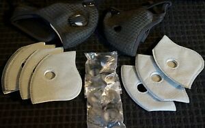 Unisex 2 Pack Black Mask With Filters