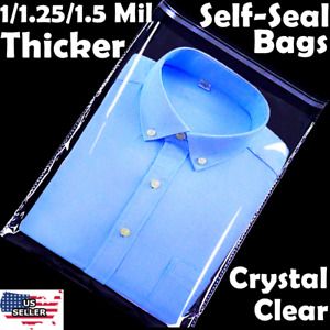 GREAT DEAL 300Bags 9x12&#034; 1Mil Clear Plastic OPP Self Adhesive T-Shirt Resealable