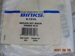 BINKS 6-1310 REPAIR KIT BACK PRESS VALVE *FREE SHIPPING*