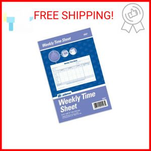Adams Weekly Time Sheet, 1-Part, 5.5 x 8.5 Inches, Blue/White, 100 Sheets Pe …