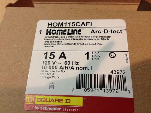Square d homeline hom115cafic hom115cafi arc-fault combo 15a for sale