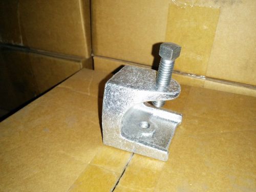 (50 pc) malleable iron 2&#034; universal beam clamps 3/8&#034;-16 tap 7/8&#034; jaw 300 lb load for sale