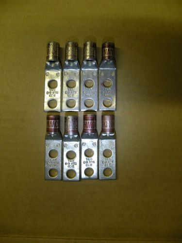 Qty. 8 thomas&amp;betts 54207 compression lug #2awg 2 hole brown for sale