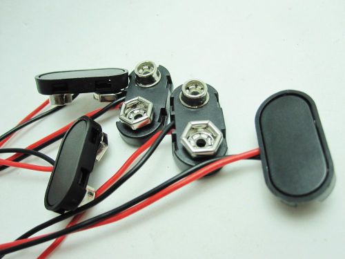 5/ 9V 9 Volt Battery Clip Connector Snap On Jack Plug Holder Wire Lead Cord US