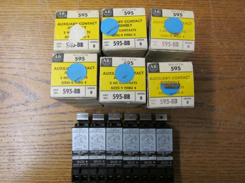 New nos lot of 6 allen bradley auxiliary contact assembly 2 n.c. contacts for sale
