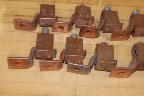 Lot of 8 copper solderless lugs marked - sk one 500 mcm-1 two 350 mcm-1 for sale