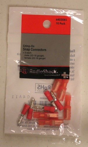 Radioshack® insulated crimp-on snap connectors 10-pack 6403085 for sale