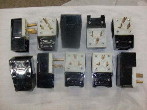 Hubbell 6-50P, 50A 250V ,HBL9368 Lot of 10 CLEAN good working order angled plugs