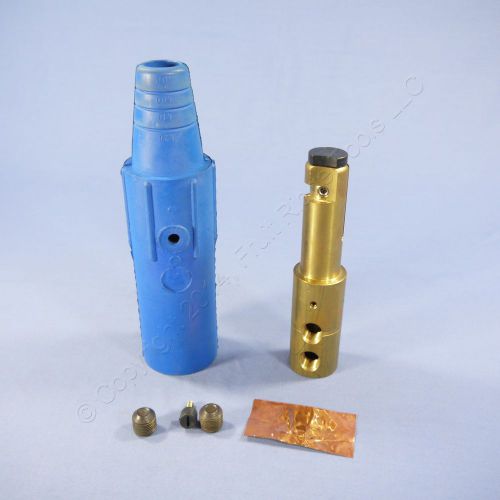 New leviton blue 17 series male cam-type plug double set screw 690a 600v 17d25-b for sale