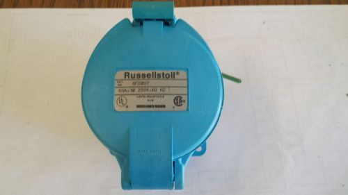 RUSSELLSTOLL 6F0207 SINGLE PHASE 60 AMP.  250V RECEPTACLE-NEW