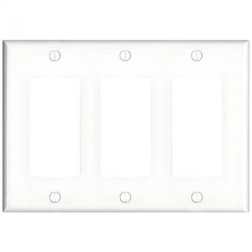 Decorator 3-gang wall plate midi white 80611-w leviton mfg 80611-w 078477781012 for sale