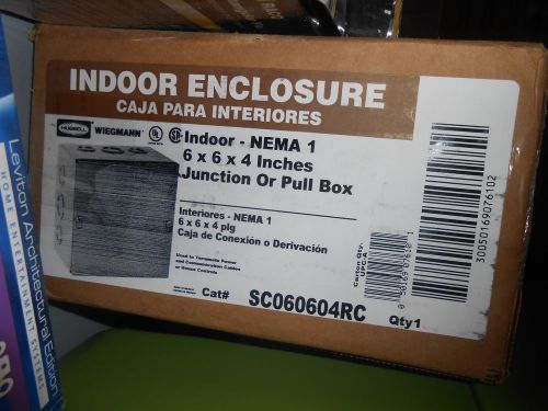 Wiegmann 6&#034;x6&#034;x4&#034; Indoor Enclosure junction or pull box NEW SC060604RC