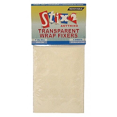 Transparent wrap fixers 25mm diameter 120 re-sealable discs per pack cardmaking for sale