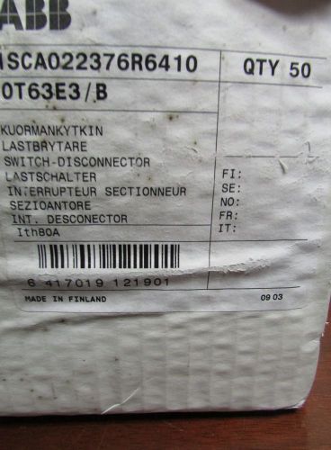 ABB OT63E3 3 Pole 80 AMP Disconnect Switch 1SCA022376R6410 *Price Per Switch*