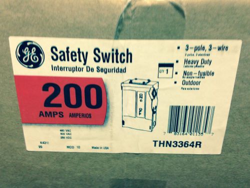 General Electric THN3364R Heavy Duty Safety Switch 200 Amp 3 R 480V Non Fusible