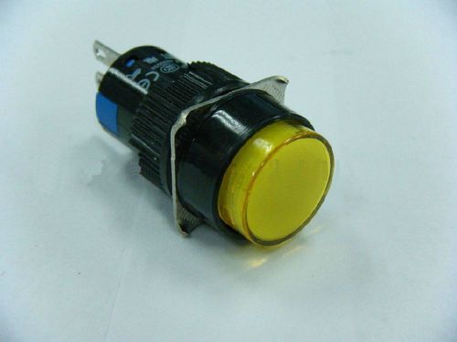 (2)Push Button Switch 250VAC 3A 3 Pin Yellow 1NO 1NC Contact 16mm Hole Momentary