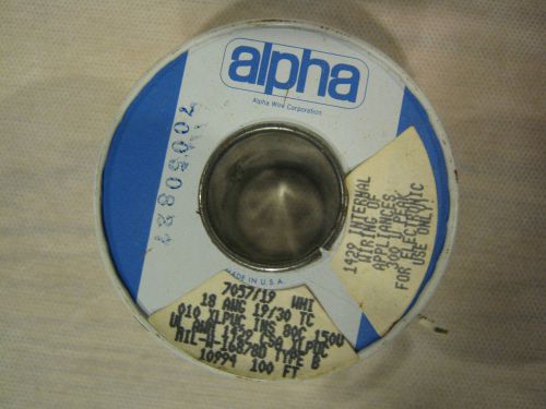 Alpha 7057/19 white 18ga 100ft hook up wire for sale