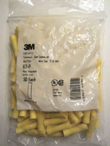 New 50 pack 3m 94791 vinyl insulated butt connector terminal 12-10 awg for sale