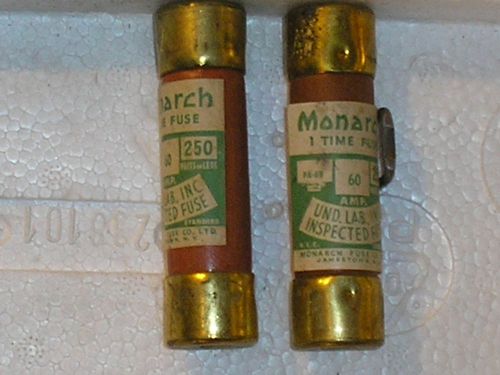 (LOT OF 2)Monarch PA-69 60A 250v one time fuse