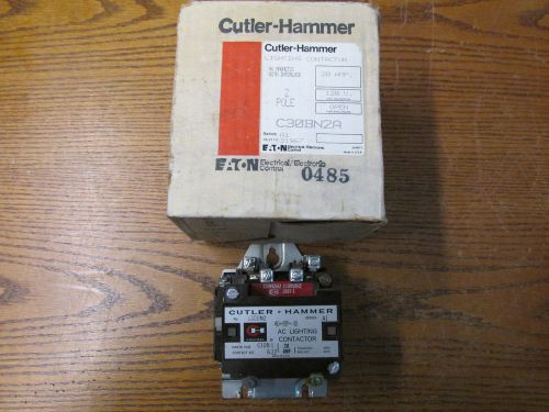 New nos cutler hammer c30bn2a lighting contactor 2 pole 20 amp 120vac series a1 for sale