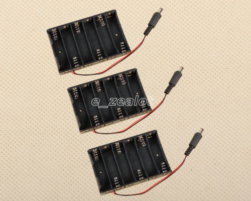 3pcs NEW 6XAA 6xAA 6*AA 9V Battery Holder Box Case Wire 5.5*2.1mm Plug