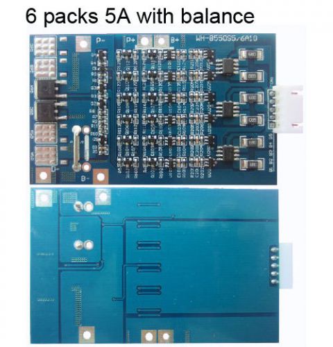5a protection board  for 6 packs 22.2v 18650 li-ion lithium  battery w/ balance for sale