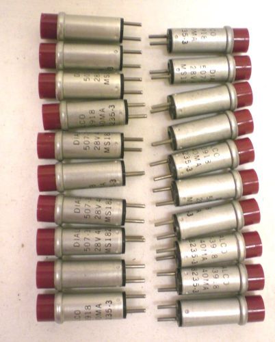 Dialco Data Lamp Cartridges, 20, MS18235-3, 28V, 40MA, Model 5073918 Made in USA