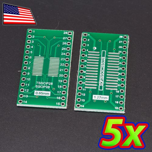 [5x] Double Sided SOP28 and TSSOP28 to DIP28 adapter Breakout PCB Converter