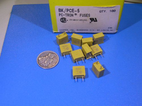 Buss fuse pc-tron 5a 125v fast acting non-time delay new lot qty:10 pcs for sale