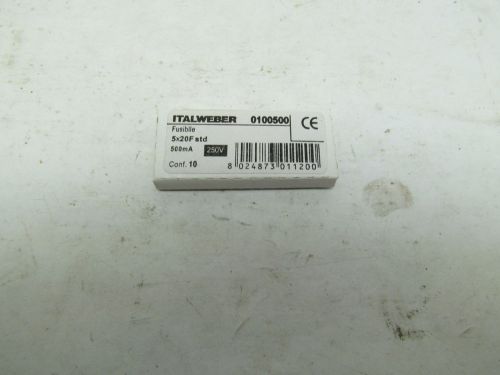Italweber 0100500 5x20f std 500ma 250v2 boxes of 10 each for sale