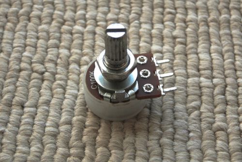 2x C100K Ohm Anti-Log Taper Rotary hard to find Potentiometers