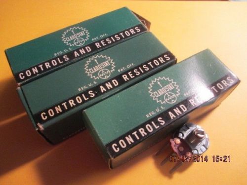 Lot of 3 vintage new in box clarostat variable resistor potentiometer a47 100k for sale