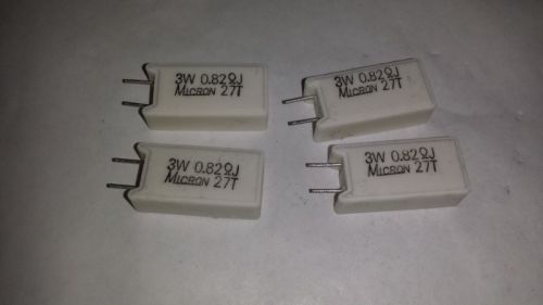Micron ceramic resistor, 0.82 ohm 3 w  5%  4 pcs for sale