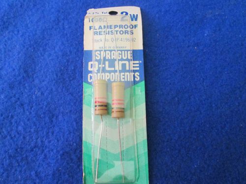 Vintage Sprague Q-Line Componets Resistor 1000 Ohms 2% Tol 2W Stock #QUP-4196-02
