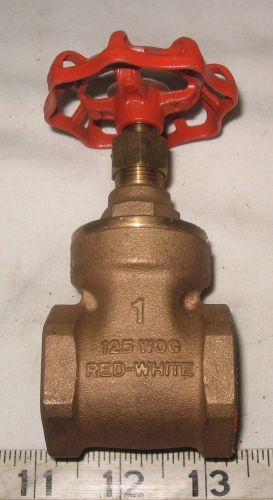 Red-white 1&#034; npt brass gate valve new for sale